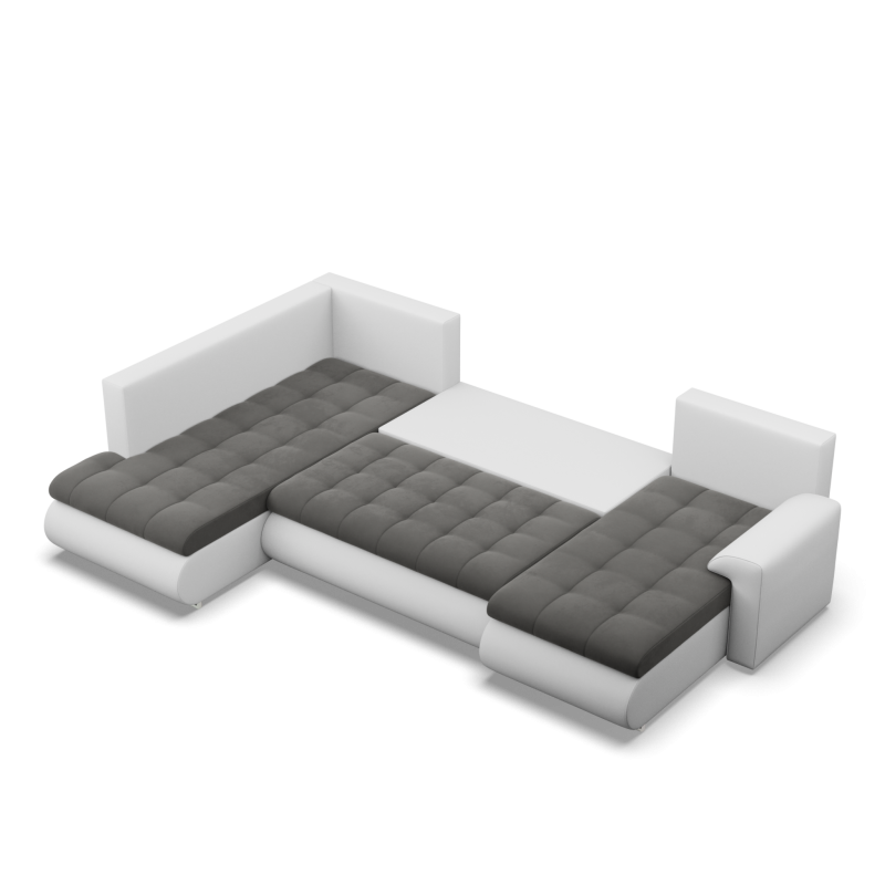 FORESTA ULO Corner Sofa, Side - LEFT, Color - DARK GRAY + WHITE