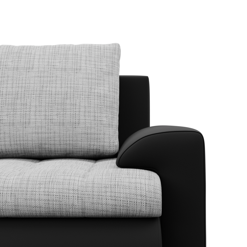 Ecksofa FORESTA ULO, Seite - LINKS, Farbe - GRAU + SCHWARZ