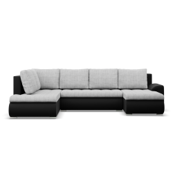 Ecksofa FORESTA ULO, Seite - LINKS, Farbe - GRAU + SCHWARZ