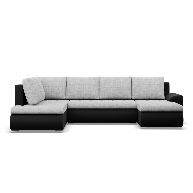 Ecksofa FORESTA ULO, Seite - LINKS, Farbe - GRAU + SCHWARZ