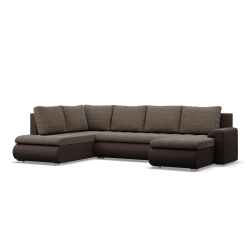 FORESTA ULO Corner Sofa, Side - LEFT, Color - BROWN + CAPPUCCINO