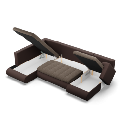 FORESTA ULO Corner Sofa, Side - LEFT, Color - BROWN + CAPPUCCINO