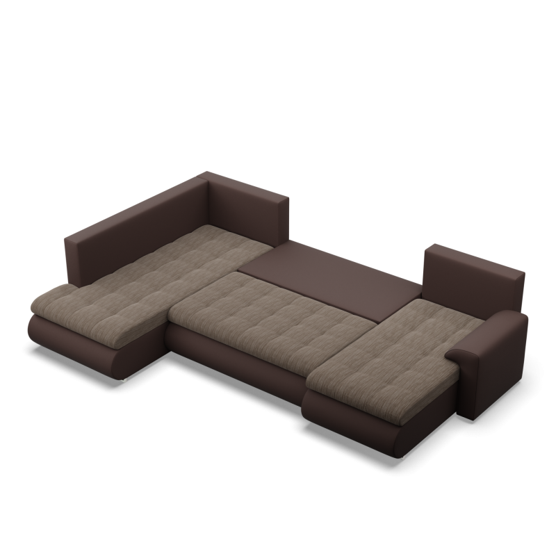 Ecksofa FORESTA ULO, Seite - LINKS, Farbe - BRAUN + CAPPUCCINO