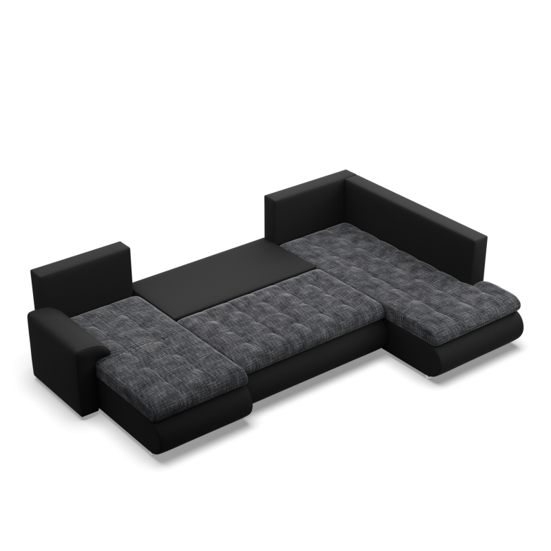 FORESTA ULO Corner Sofa, Side - RIGHT, Color - GRAY + BLACK