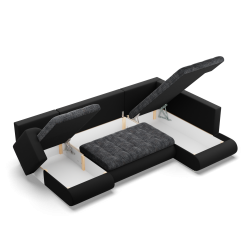 FORESTA ULO Corner Sofa, Side - RIGHT, Color - GRAY + BLACK