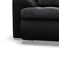 Ecksofa FORESTA ULO, Seite - RECHTS, Farbe - GRAU + SCHWARZ