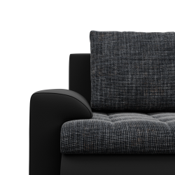 Ecksofa FORESTA ULO, Seite - RECHTS, Farbe - GRAU + SCHWARZ