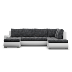 Ecksofa FORESTA ULO, Seite - RECHTS, Farbe - GRAU + WEISS