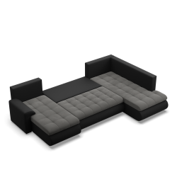 FORESTA ULO Corner Sofa, Side - RIGHT, Color - DARK GRAY + BLACK