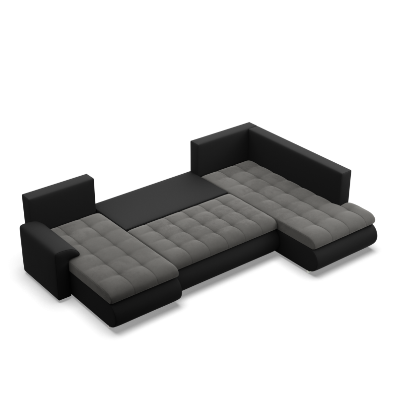 FORESTA ULO Corner Sofa, Side - RIGHT, Color - DARK GRAY + BLACK