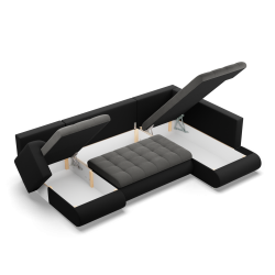 Narożnik FORESTA ULO , Strona - PRAWA, Kolor - CIEMNY SZARY + CZARNY