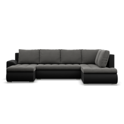 FORESTA ULO Corner Sofa, Side - RIGHT, Color - DARK GRAY + BLACK