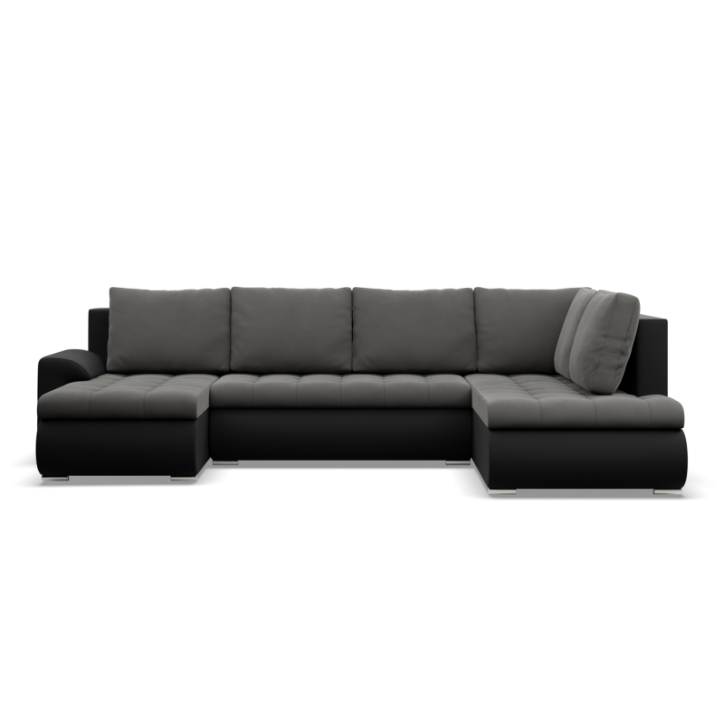 FORESTA ULO Corner Sofa, Side - RIGHT, Color - DARK GRAY + BLACK