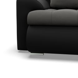 Ecksofa FORESTA ULO, Seite - RECHTS, Farbe - DUNKELGRAU + SCHWARZ