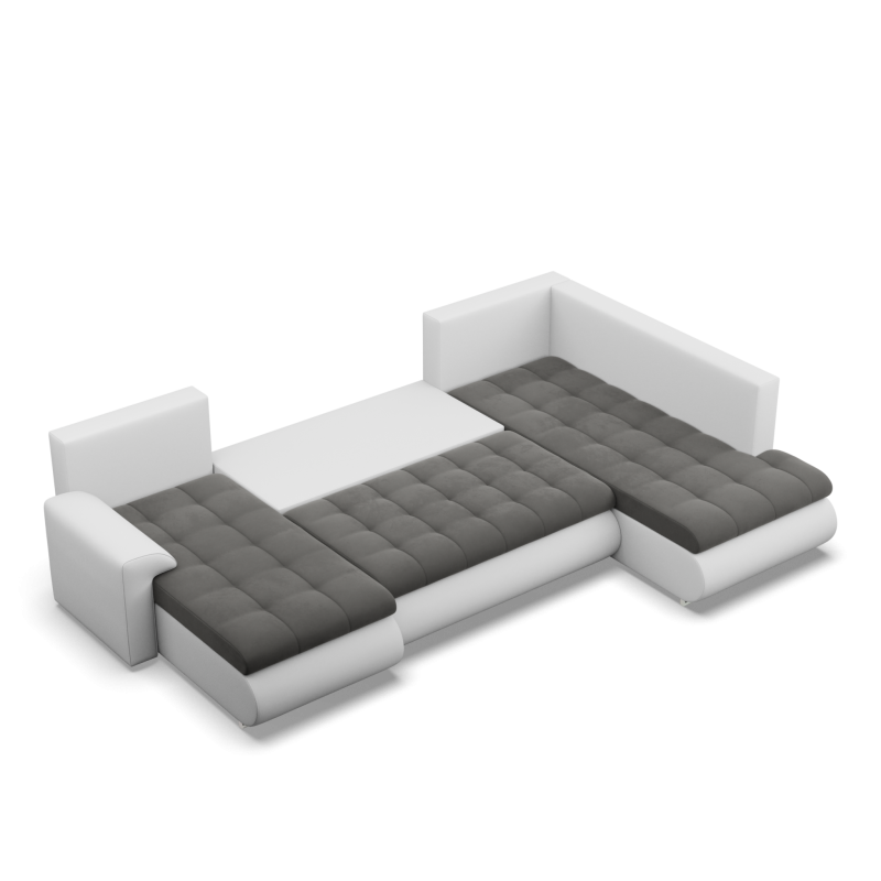 Ecksofa FORESTA ULO, Seite - RECHTS, Farbe - DUNKELGRAU + WEISS