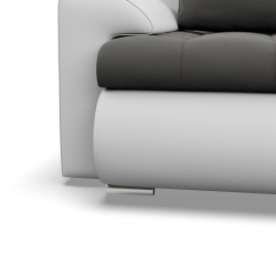 Ecksofa FORESTA ULO, Seite - RECHTS, Farbe - DUNKELGRAU + WEISS