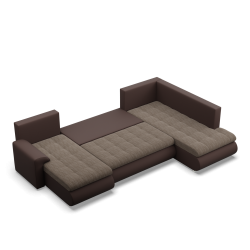 FORESTA ULO Corner Sofa, Side - RIGHT, Color - BROWN + CAPPUCCINO