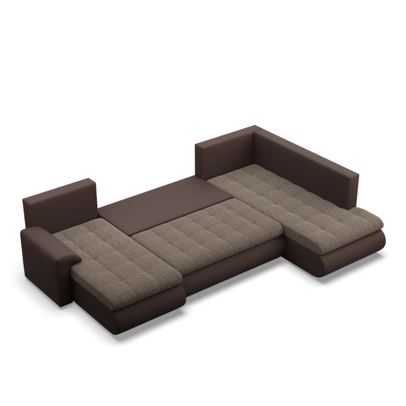 FORESTA ULO Corner Sofa, Side - RIGHT, Color - BROWN + CAPPUCCINO