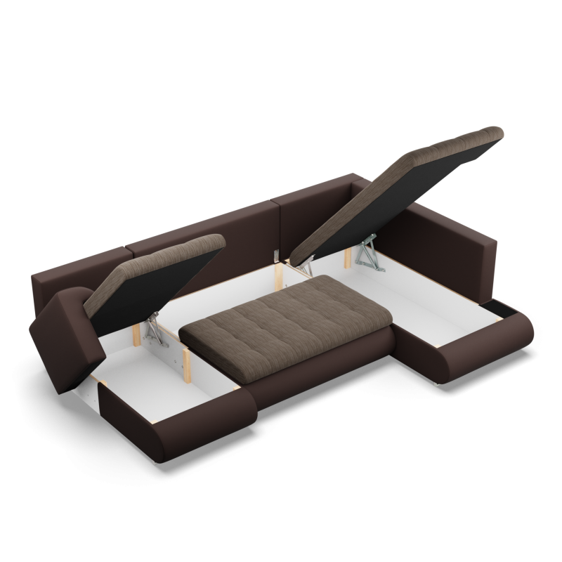 FORESTA ULO Corner Sofa, Side - RIGHT, Color - BROWN + CAPPUCCINO