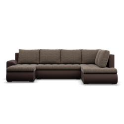 FORESTA ULO Corner Sofa, Side - RIGHT, Color - BROWN + CAPPUCCINO