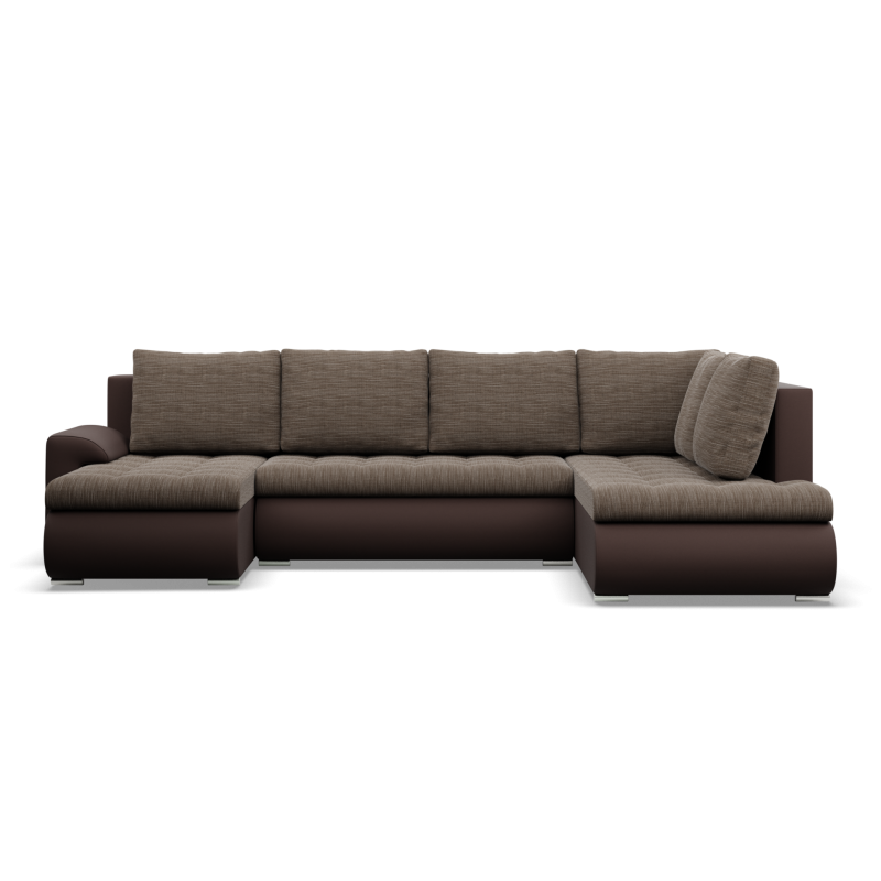 FORESTA ULO Corner Sofa, Side - RIGHT, Color - BROWN + CAPPUCCINO