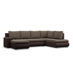 Ecksofa FORESTA ULO, Seite - RECHTS, Farbe - BRAUN + CAPPUCCINO