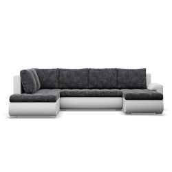 Ecksofa FORESTA ULO, Seite - LINKS, Farbe - GRAU + WEISS