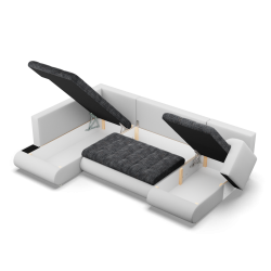 FORESTA ULO Corner Sofa, Side - LEFT, Color - GRAY + WHITE