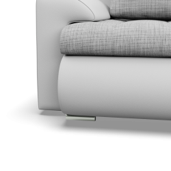 Ecksofa FORESTA ULO, Seite - RECHTS, Farbe - GRAU + WEISS