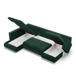 FORESTA ULO Poso Corner Sofa, Side - LEFT, Color - BOTTLE GREEN