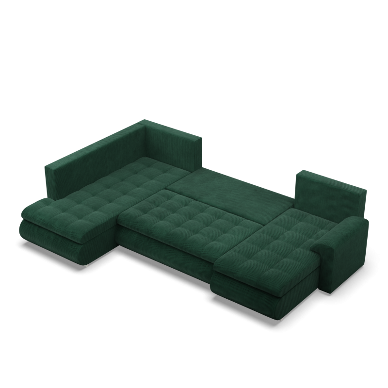 Ecksofa FORESTA ULO Poso, Seite - LINKS, Farbe - FLASCHENGRÜN