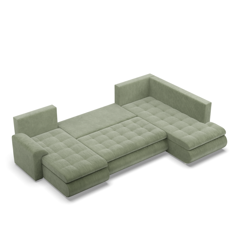 Ecksofa FORESTA ULO Poso, Seite - RECHTS, Farbe - HELLGRÜN