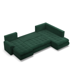 Ecksofa FORESTA ULO Poso, Seite - RECHTS, Farbe - FLASCHENGRÜN