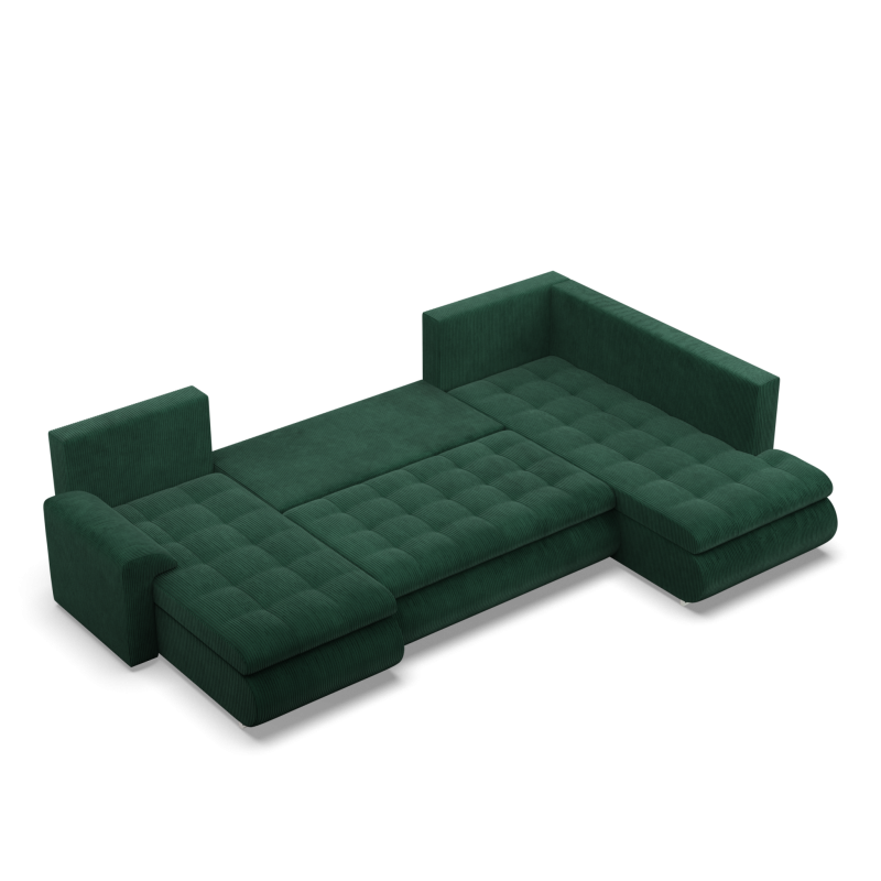 Ecksofa FORESTA ULO Poso, Seite - RECHTS, Farbe - FLASCHENGRÜN