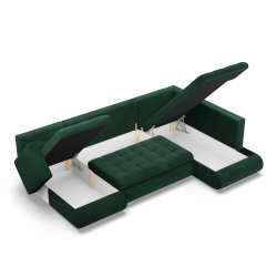 FORESTA ULO Corner Sofa, Side - RIGHT, Color - BOTTLE GREEN