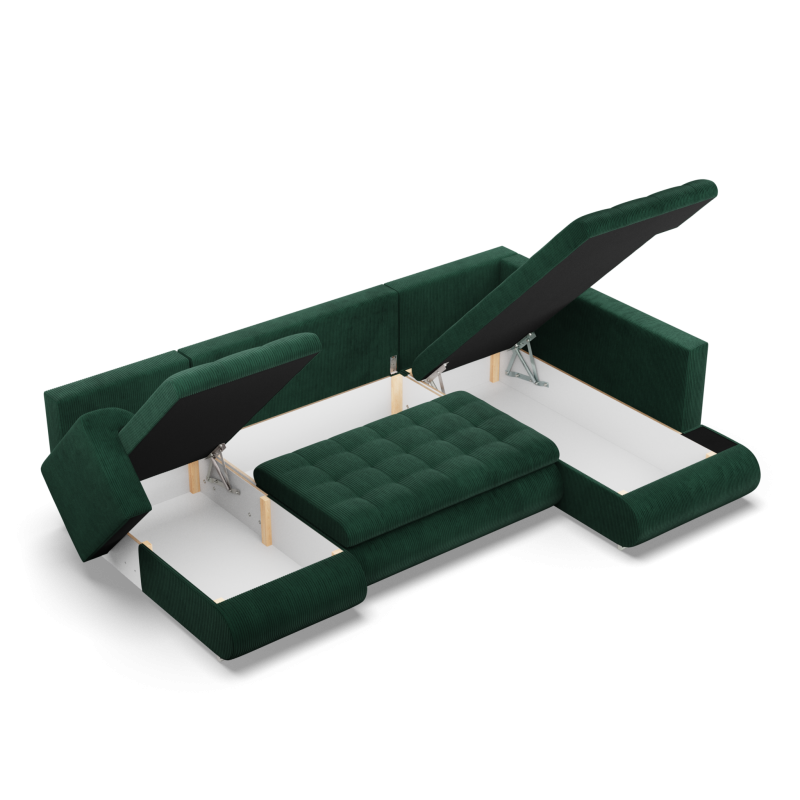 FORESTA ULO Corner Sofa, Side - RIGHT, Color - BOTTLE GREEN