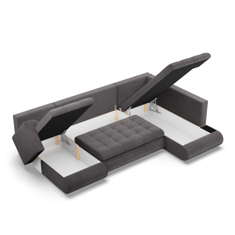 Sofá esquinero FORESTA ULO Poso, Lado - DERECHO, Color - GRIS OSCURO