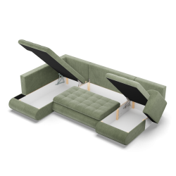 FORESTA ULO Poso Corner Sofa, Side - LEFT, Color - LIGHT GREEN