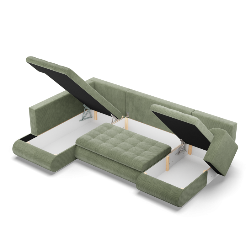 FORESTA ULO Poso Corner Sofa, Side - LEFT, Color - LIGHT GREEN