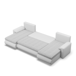 Ecksofa FORESTA ULL, Farbe - GRAU + WEISS