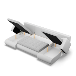 FORESTA ULL Corner Sofa, Color - GRAY + WHITE