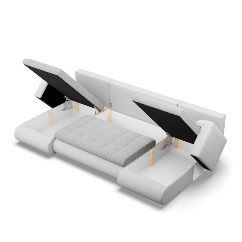 Ecksofa FORESTA ULL, Farbe - GRAU + WEISS