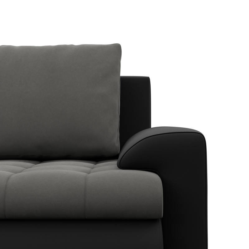 FORESTA ULL Corner Sofa, Color - DARK GRAY + BLACK