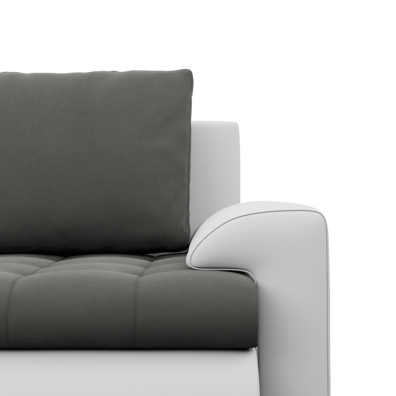 Ecksofa FORESTA ULL, Farbe - DUNKELGRAU + WEISS