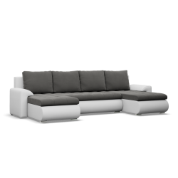 FORESTA ULL Corner Sofa, Color - DARK GRAY + WHITE