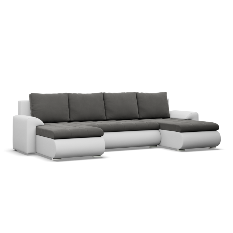 Narożnik FORESTA ULL , Kolor - CIEMNY SZARY + BIAŁY