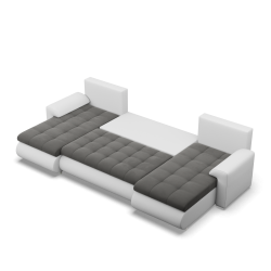 FORESTA ULL Corner Sofa, Color - DARK GRAY + WHITE
