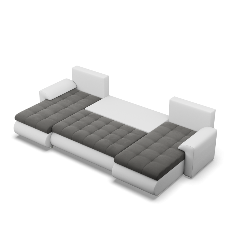 Ecksofa FORESTA ULL, Farbe - DUNKELGRAU + WEISS