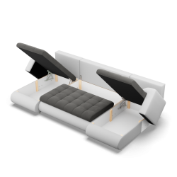 Narożnik FORESTA ULL , Kolor - CIEMNY SZARY + BIAŁY