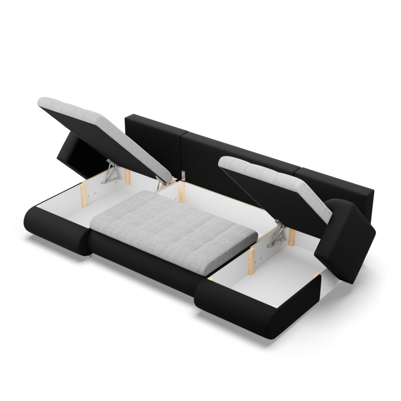 FORESTA ULL Corner Sofa, Color - GRAY + BLACK